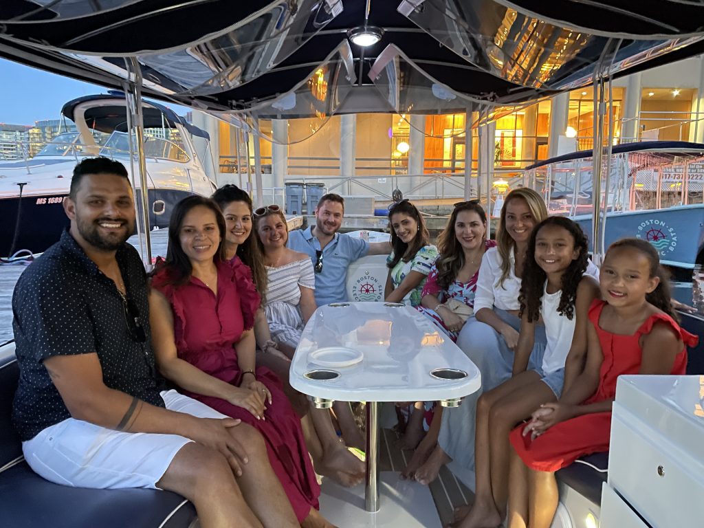 Private party boat rental in Boston with a family and friends.